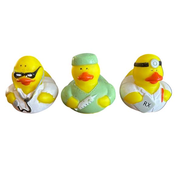 Set of 3 Doctor Nurse 2" Rubber Ducks Duckies Jeep Duck Ducked Scrubs Hospital - Picture 1 of 6